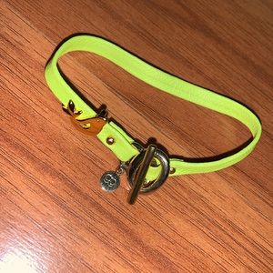 Gorjana Leather Toggle Bracelet with Gold Tone Charm